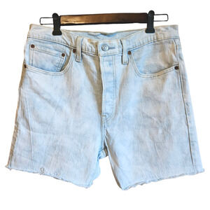 Levi’s Premium 501 Skinny Button Fly Raw Hem Denim Shorts White Wash Women's 30